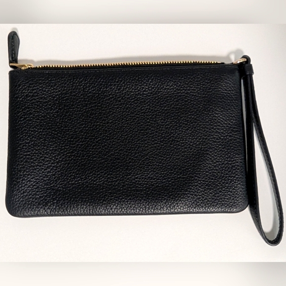 Coach Black Pebbled Leather Small Wristlet - Picture 2 of 3